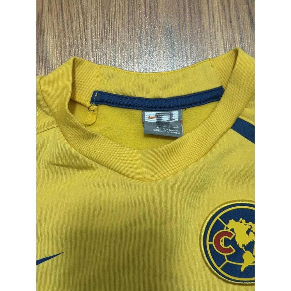 Nike Club America Soccer Training Sweatshirt Mens Large Coca Cola Corona Yellow - Picture 3 of 16